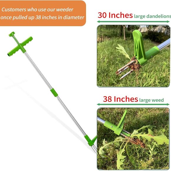 NEW Stand-Up Weeder Root Removal Tool with 3 Stainless Steel Claws, 39" Long NEW - Picture 4 of 6